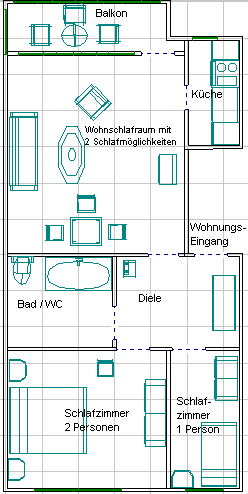 3 Zimmer Ferienwohnung 75 qm